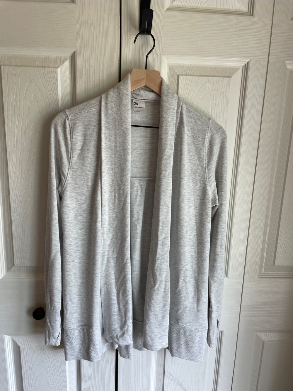 all in motion Light Gray Open-Front Shawl Collar Cardigan